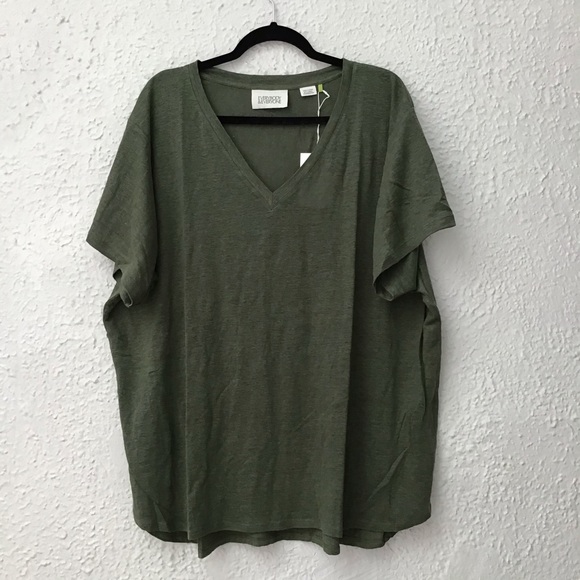 NWT EVERYBODY & EVERYONE  Better V-Neck Linen Tee - Picture 4 of 7